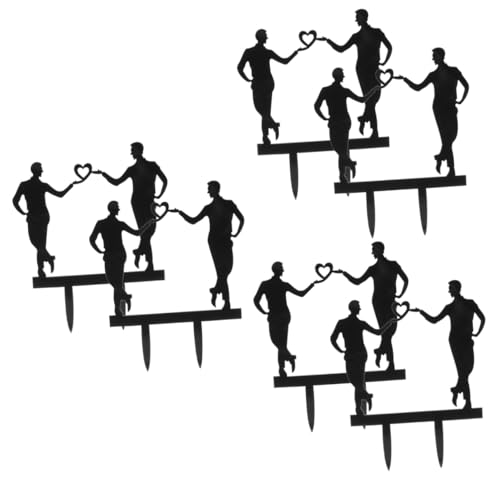 Cabilock 6 Peças Inserção Bolo Homossexual Decoração Escolha Bolo Presente Comida Topo Bolo Casament