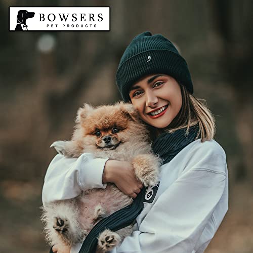Bowsers Artisan Diner Single Dog Feeder - Handcrafted Rubberwood Frame With Square Ceramic Bowl Feeder For Dogs - Fossil, Large, 22" X 10" X 6" #TOP6