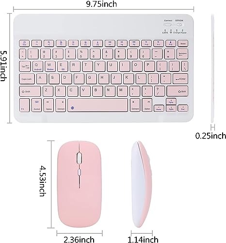 Image of Rechargeable Bluetooth Keyboard and Mouse Combo, Universal Ultra-Slim Wireless Keyboard Mouse Set for Android Windows 1Pad 1Phone Samsung Tablet Portable Compact Keyboard Set