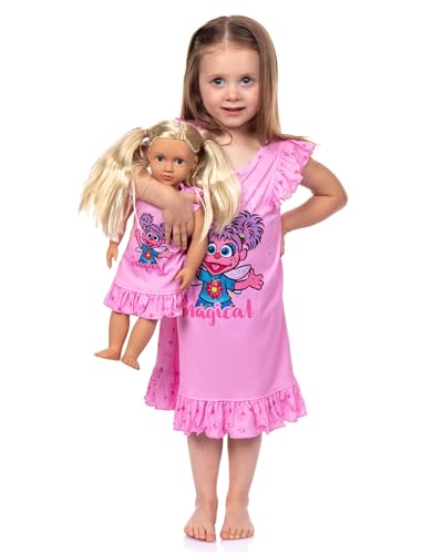 Sesame Street Pajamas Toddler Girls Abby Cadabby Kindness is Magical Nightgown with Matching Doll Dress