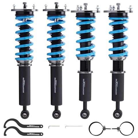 maXpeedingrods Coilover for Lexus LS400 (UCF20) 1995-2000, 24 Levels Damper Adjustable Coilovers Suspension Kit, Ride Height Adjustable Shock Absorber Struts?T6 Upgraded Lowering Kits Blue Cover