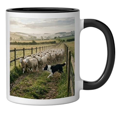 Taza de cerámica con diseño Border Collie campo 11 oz miniatura 2