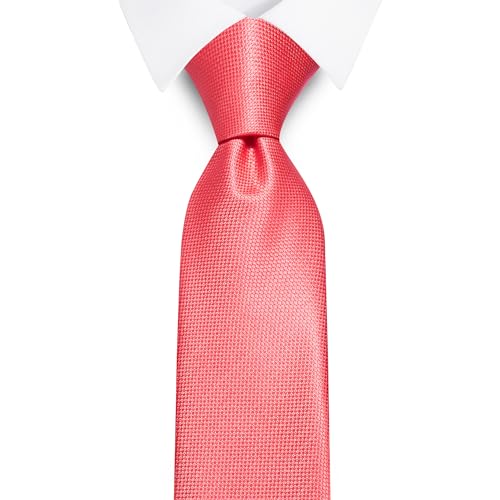 Image of Solid Color Ties Set Men Handkerchief Cufflinks Brooch 3.15 inches Classic Formal Necktie Pocket Square Set