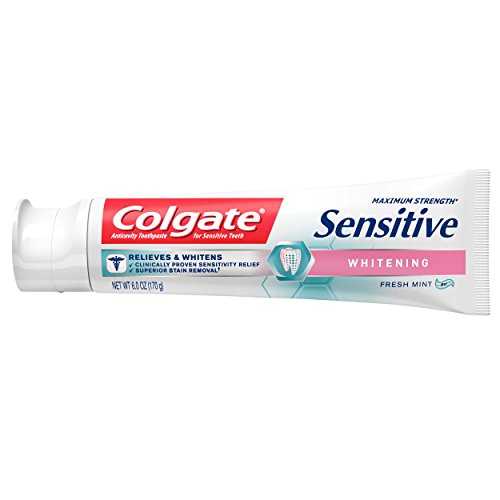 Colgate Sensitive Toothpaste, Whitening - Fresh Mint Gel Formula - 6 Ounce, 1 Pack #TOP6
