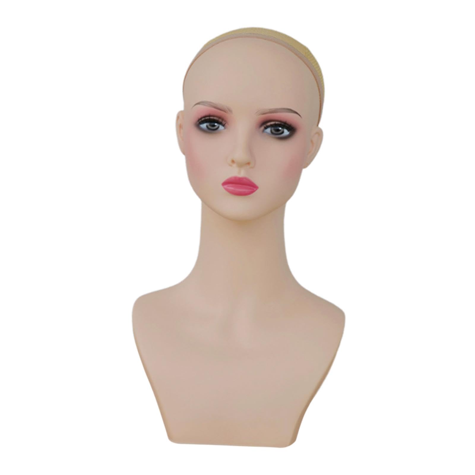 Maniquí de PVC resistente para exhibir pelucas y gorros en tiendas, Style D 8