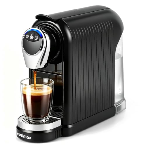 CUSIMAX Coffee Maker for Nespresso Original, Single Serve Espresso Coffee Machine with Capsule Storage, Programmable 3 Brew Sizes, 19Bar High Pressure, 27oz/0.8L Removable Reservoir, Energy Saving