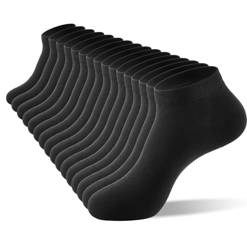 Cotton Low Cut Athletic Socks 8/10 Pack - Breathable Running Gym Daily, Moisture Wicking Comfort Fit Black