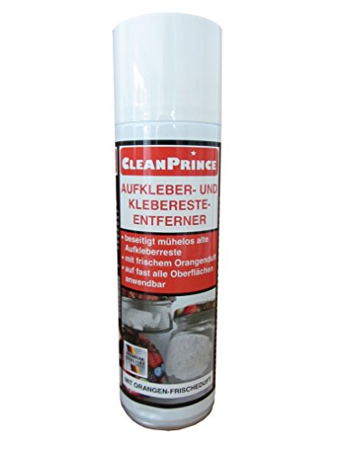 Aufkleber- y Restos - Eliminador de cleanprince 300ML (0,3 Litro) Aerosol-Dose,Quitar Pegatina Aufkleberrückstände Restos Silicona Limpiador Fragancia Naranja,Cinta Adhesiva Trabajos Etiquetas