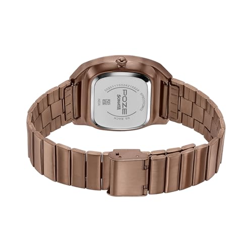 Image of Sonata Poze 9 with Quartz Analog with SS Sheet Metal Strap Watch for Unisex