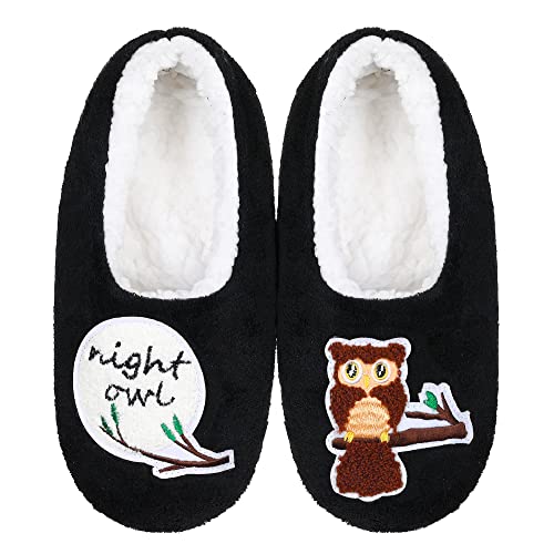 Image of ZYZX Cute Slipper Socks with Grips,Cozy Soft Sole House Slippers for Women | Animal Pattern Warm Safe Non Slip Fleece-lined Fluffy Fuzzy Socks Indoor for Adult,Easy to Wash,Gifts