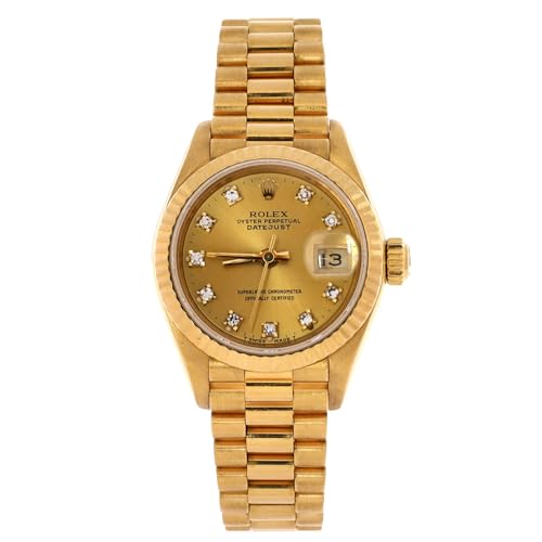 Pre-Loved Oyster Perpetual Datejust Automatic Watch Yellow Gold with Diamond Markers 26