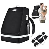 Orzbow Padded Car Seat Travel Bag for Airplane, Carseat Backpack Bags with Reflective Stripes, Infant Seat Travel Bag with Shoulder & Waist Strap, Car Seats Carrier for Airport Gate Check, Black
