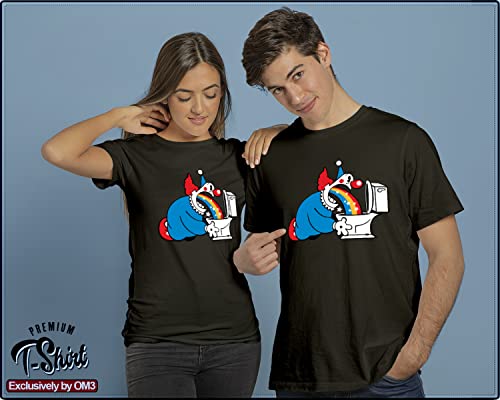 T-shirt clown homme OM3 motif arc-en-ciel grande taille S au 4XL