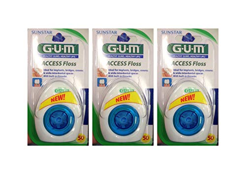 3 x Gum Access Floss dientes seda Sunstar 50 m Dental Floss
