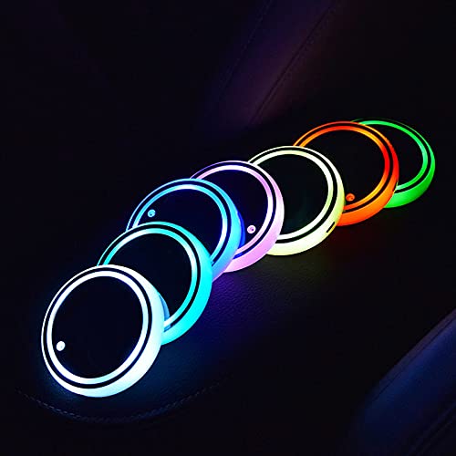 Juego 2 pcs LED USB para portavasos de auto miniatura 3