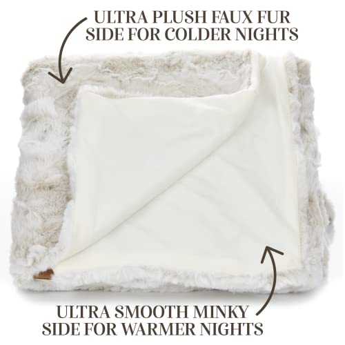 Outrageously Soft Throw Blanket, Oversized 60 x 80 Inches, Tan — view 4