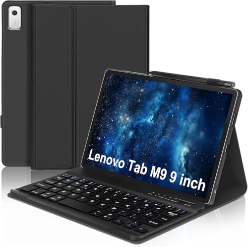 WAVATA Teclado para Lenovo Tab M9 HD 9' - Funda con Teclado para Lenovo Tab M9 2023 - Teclado...
