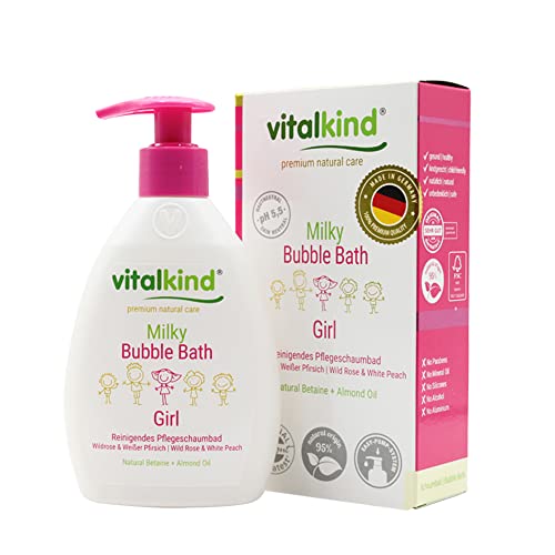 Vitalkind Baño de Burbujas para Niñas. Productos de Cosmética Natural de Cuidado Premium para Niños, 200 ml