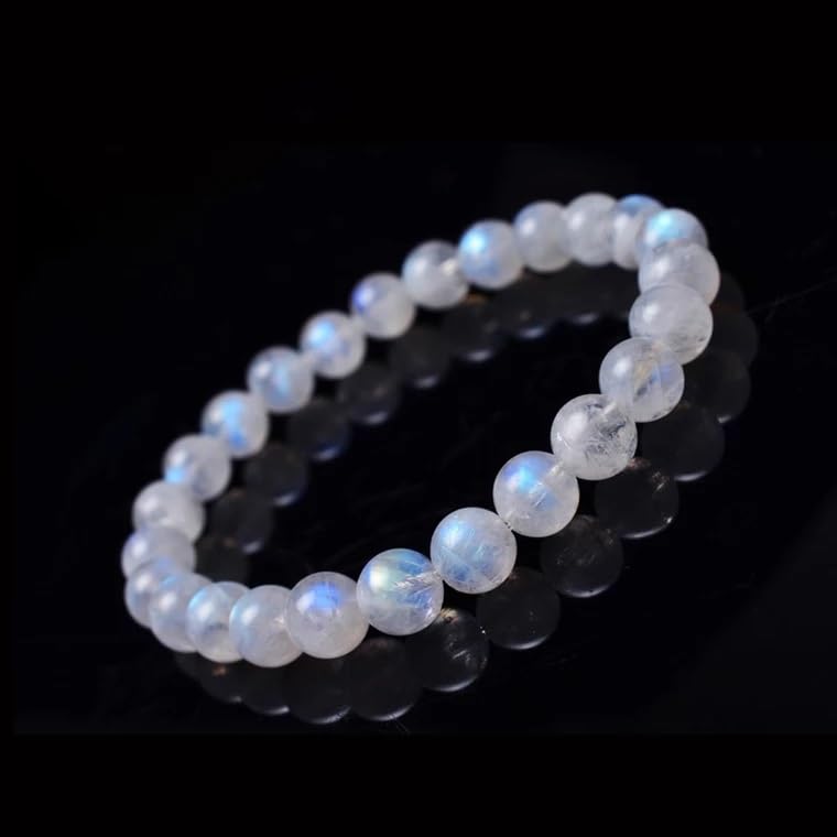 6mm Naturalny niebieski kamień księżycowy Crystal Clear Round Beads Bransoletka damska