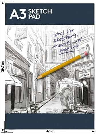 A3 Sketchbook Sketch Pad Coloring Book Creative Fun Art Paper Kids Painting Pad for Drawing Doodling Sketching Artist Writing Craft Cartridge Home School Stationery Supplies 1Pc