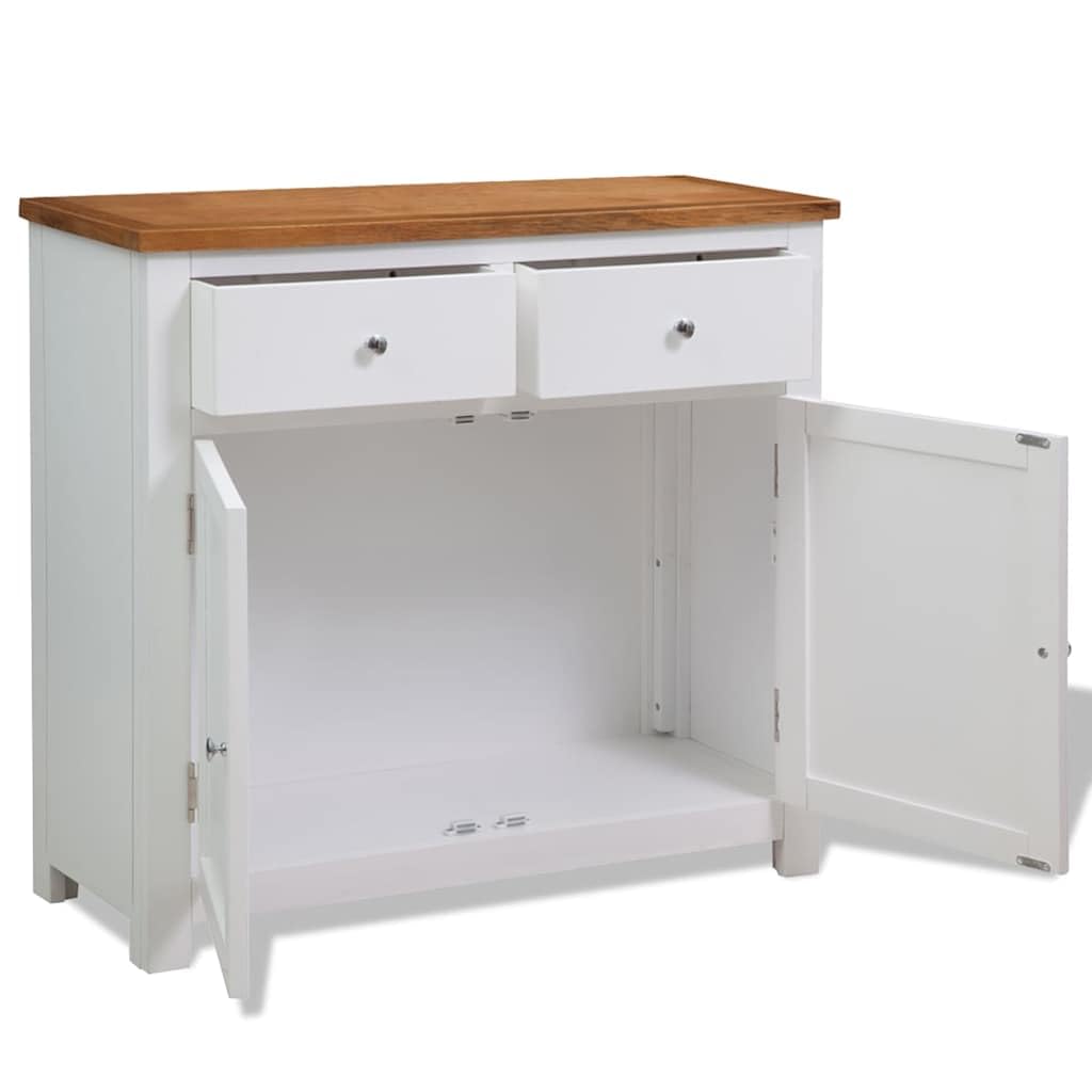 Credenza in legno massiccio di quercia e acacia, 90 x 33,5 x 83