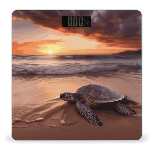 Balanza Digital de Baño Sea Turtle Sunset de Plataforma Amplia miniatura 1