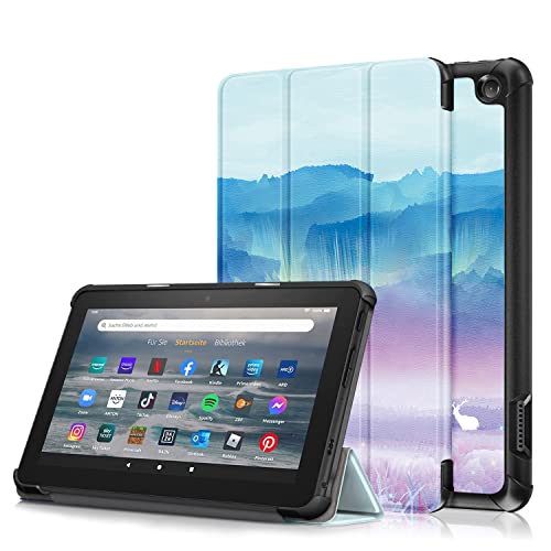 uDoovVo 2022N Fire HD 7p P[X For New Fire 7LbYf 蒠^Jo[ O܂ X^hP[X[ӏ/^CsOX^h[h] PUU[ n}CNt@Co[ y ^ h~ Fire HD 