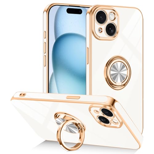 Coque iPhone 15 antichoc pour conduite sécurisée et appels mains libres en blanc