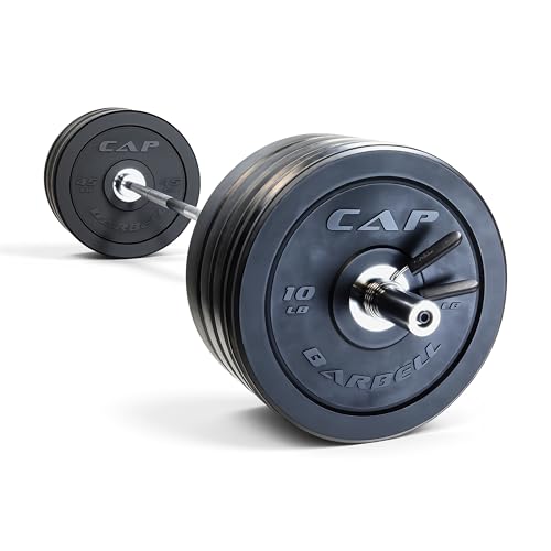 Image of CAP Barbell Olympic Weight Set with 7ft Barbell & Bumper Plates | 160-370 lbs | Multiple Options