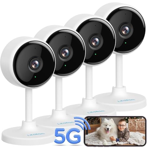 litokam Indoor Cameras for Home Security with Night Vision, Pet Camera with Phone App, WiFi Home Security Camara, Baby Monitor Compatible with Alexa, Motion Detection, 2-Way Audio, 4 Pack, 4MP by litokam - Used condition - US$66.38