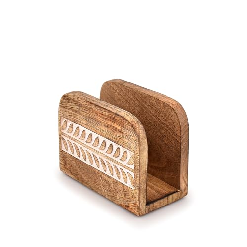 Mahasu Napkin Holder Mango Wood Upright Paper Napkin Storage Rustic Farmhouse Wood Napkin Holder Vintage Home Decor (5.5"x 2.5"x 4") - Cosy Home Interiors Mahasu Napkin Holder Mango Wood Upright Paper Napkin Storage Rustic Farmhouse Wood Napkin Holder Vintage Home Decor (5.5"x 2.5"x 4")