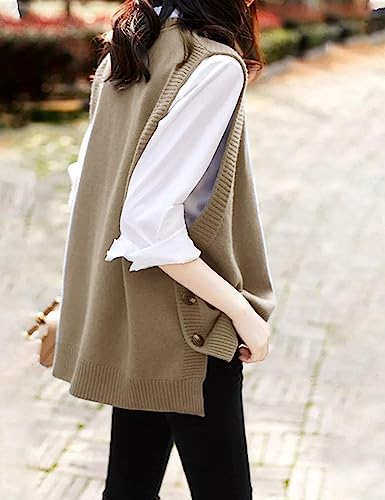 Image of Mingzhu Womens Sleeveless Round Neck Pullover Low Ribbed Knit Sweater Vest