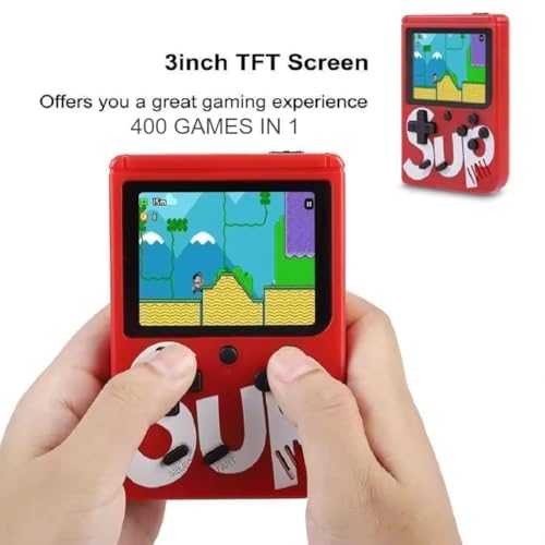 Image of DOMENICO SUP 400 in 1 Handheld Mini Retro Game Box - 400 Preloaded Games, and USB Charging Cables with Games Like Mario , Contra, Islander Bomber Man etc. (Color As Per Availability)