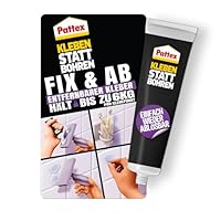Pattex Kleben statt Bohren Fix & Ab, ablösbarer Montagekleber, stark haftender Wandkleber für Regale und Wandbefestigungen, ohne Beschädigung ablösbar, Kraftkleber hält bis zu 6kg, 44g Tube