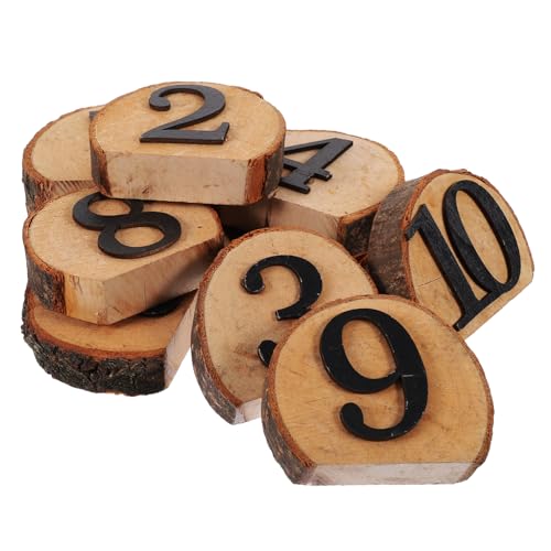 STOBAZA 1Set Wedding Table Numbers Rustic Wood Table Number Signs for Reception and Reusable Guest Seating Markers for Weddings Parties and Events