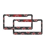 Car Accessories Anime License Plate Frames 2 Pcs Anime Accessories Red Cloud of Anime Logo Design...