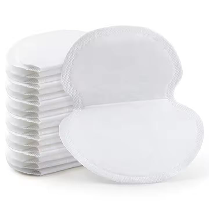 Image of 20 Pack Disposable Underarm Sweat Pads for Men & Women | Anti-Sweat Cotton Pads | Odor-Control, Anti-Bacterial, Hypoallergenic, Highly Absorbent | Peel & Stick Shields