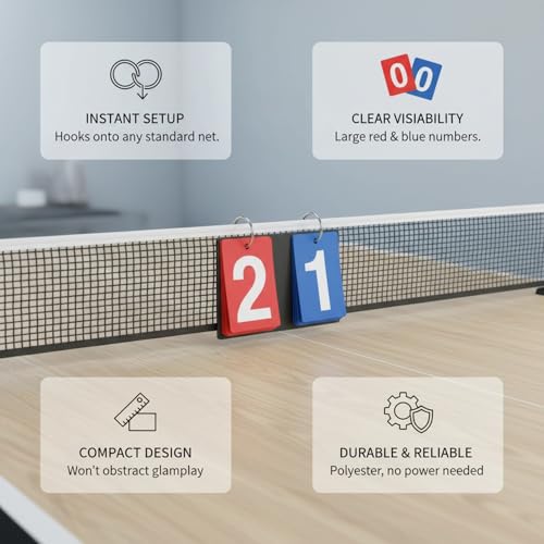 Marcador Manual Giratorio para Tenis de Mesa con Números Rojo y Azul miniatura 5