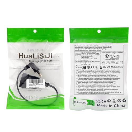 HuaLiSiJi Verlängerungskabel Eurostecker Kurz Verlängerungskabel Flach Auf Rund 2,5A 250V, für Haushaltsgeräte TV PC Computer Monitor Etc (0.3m)