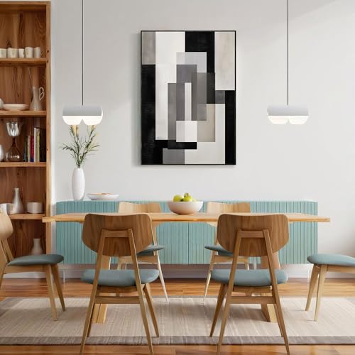 Art mural carrés géométriques abstraits, tableau design minimaliste épuré