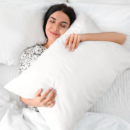 Image of BEDELITE Flannel Pillowcases Standard Set of 2, Bright White, 20x26 Inches