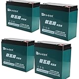 YC Yier 4pcs 12V 20AH Sealed Lead Acid 6-DMF-20 6-DZM-20 6-DZF-20 Battery with Nut & Bolt Connector Rechargeable Deep Cycle Battery 6DZM20 for Electric Scooter E Bike Go Kart ATV Quad Buggy Golf Cart