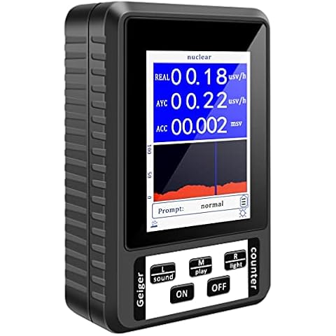 MLfire Nuclear Radiation Detector Geiger Counter Reusable USB Charging High Accuracy Dosimeter with Backlight Compact Personal Dosage Alarm Device Dosimeter Monitor for Monitoring(black) Cover