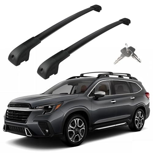 Roof Rack Cross Bars Compatible with Subaru Ascent 2019-2026 Adjustable Aluminum Heavy Duty 300 LBS Anti-Theft Lock Cargo Carrier Rooftop Crossbar Accessories for Bike Basket Snowboard Luggage