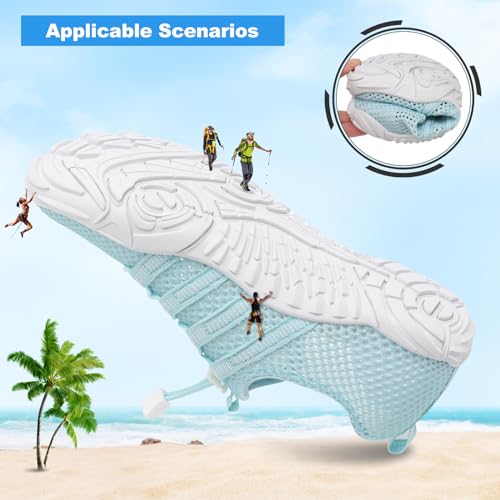 Image of L-RUN Barefoot Water Shoes Women Mens Aqua Sock Athletic Hiking Water Sports Shoes for Swim Beach Pool Sand Diving Walking