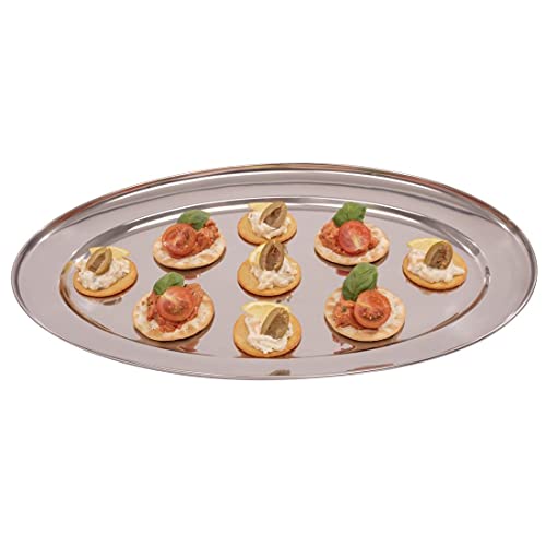 Soporte de servicio para banquetes Olympia k366 de 18" ovalado plata 3
