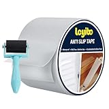 Leyibo Anti Slip Tape Clear Waterproof Outdoor/Indoor with Roller, 4' x 35Ft Non Slip Traction Grip Tape for Bathtubs, Boats, Stairs, Pools, Transparent, Soft, Comfortable for Bare Feet (4' X 35')