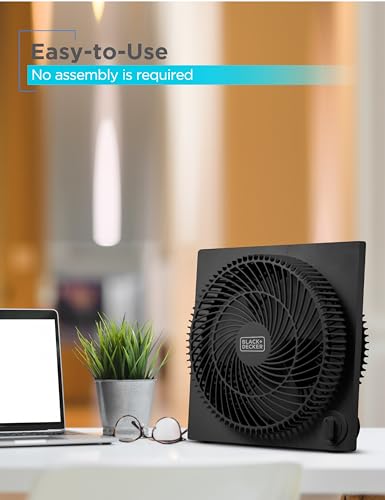 Image of BLACK+DECKER 9 inches Frameless Tabletop Box Fan, Black