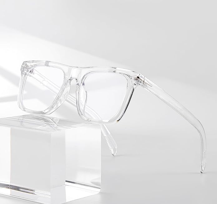 Image of Blue Light Glasses for Men Women Trendy Square Frame Blue Light Blocking Lens Computer Eyeglasses