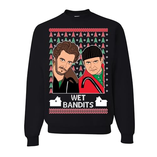 wild custom apparel The Wet Bandits Home Alone Ugly Christmas Sweater Crewneck Sweatshirt